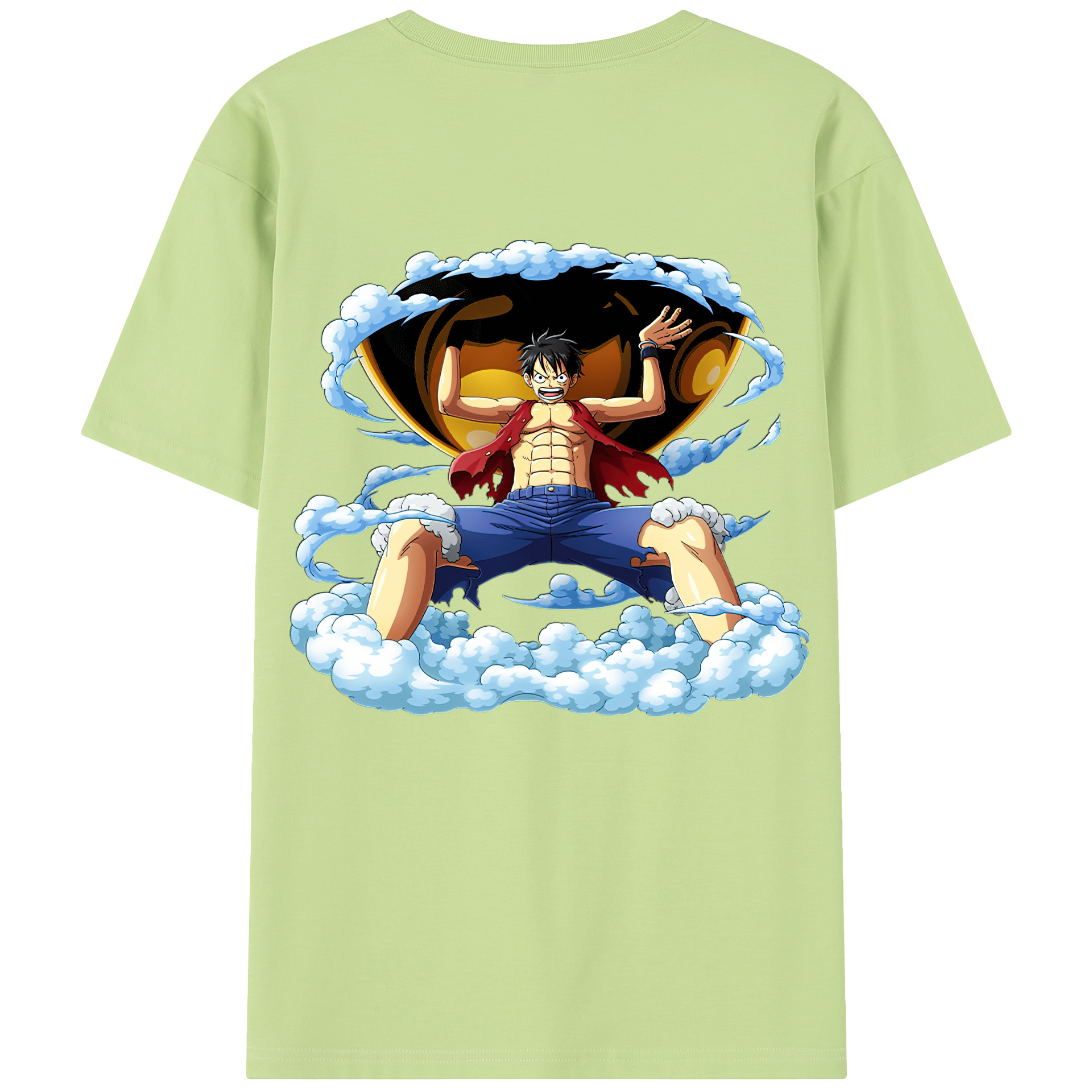 ワンピース モンキー・D・ルフィ ONE PIECE Monkey D. Luffy 綿100％半袖Tシャツ（背面プリント）